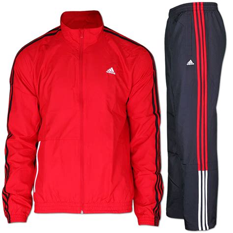 adidas schwarz rot anzug|adidas trainingsanzüge herren.